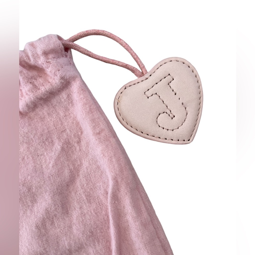 Vintage Pink Juicy Couture Draw String Storage Dust Bag Leather Hearts - Picture 5 of 9